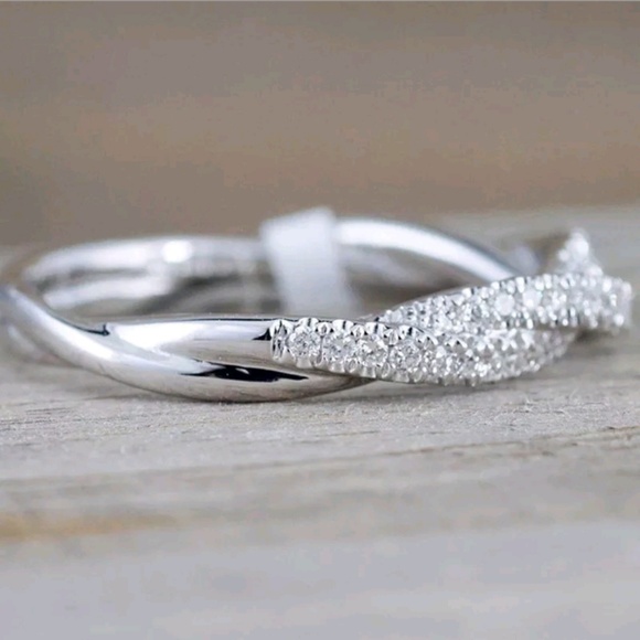 Silver or Rose Gold Double Twist Ring - Picture 6 of 8